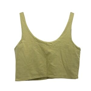 Cotton On Crop Top Womens S Green Scoop Neck Recycled Sleeveless Tank